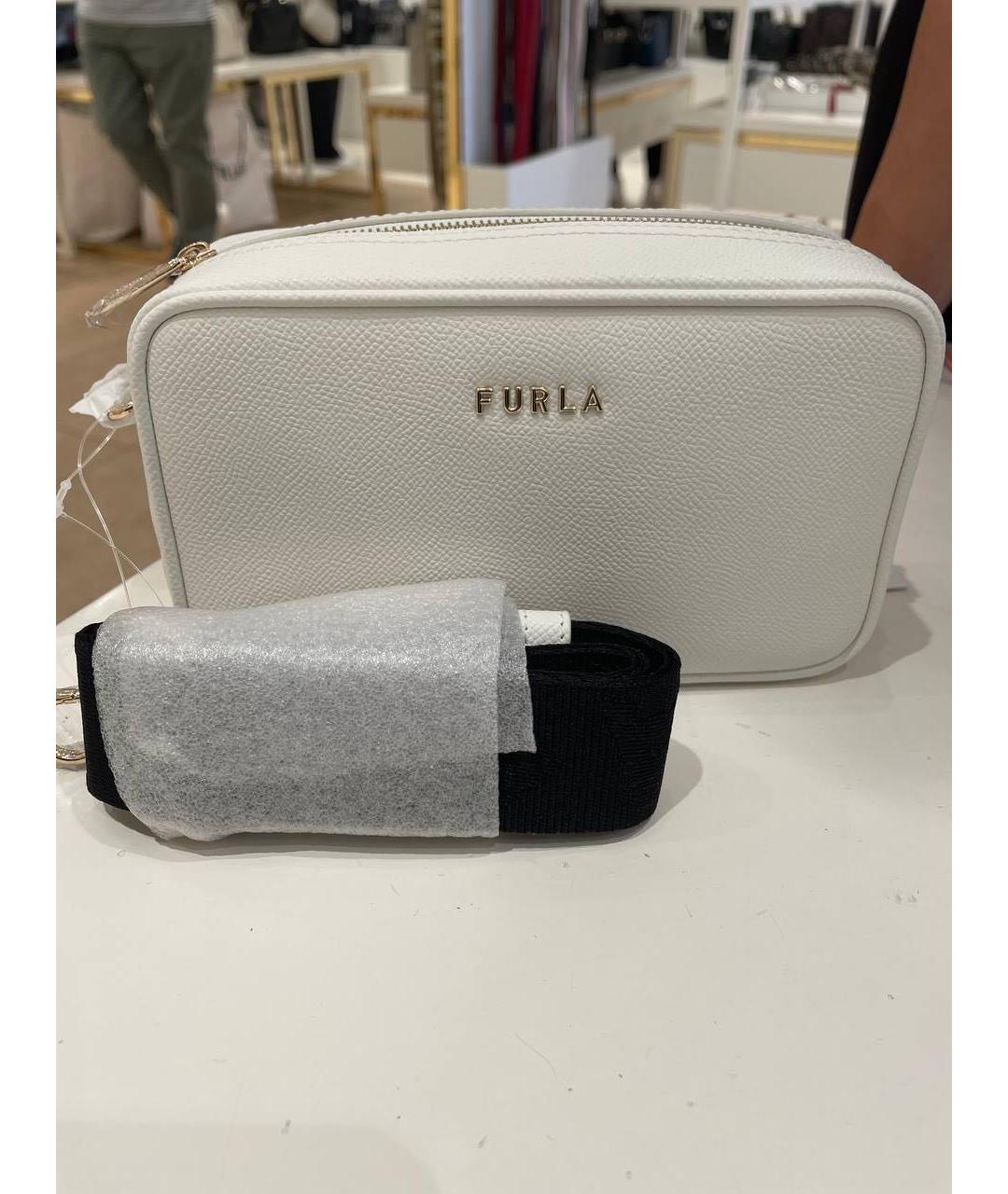 FURLA Белая кожаная сумка через плечо, фото 2