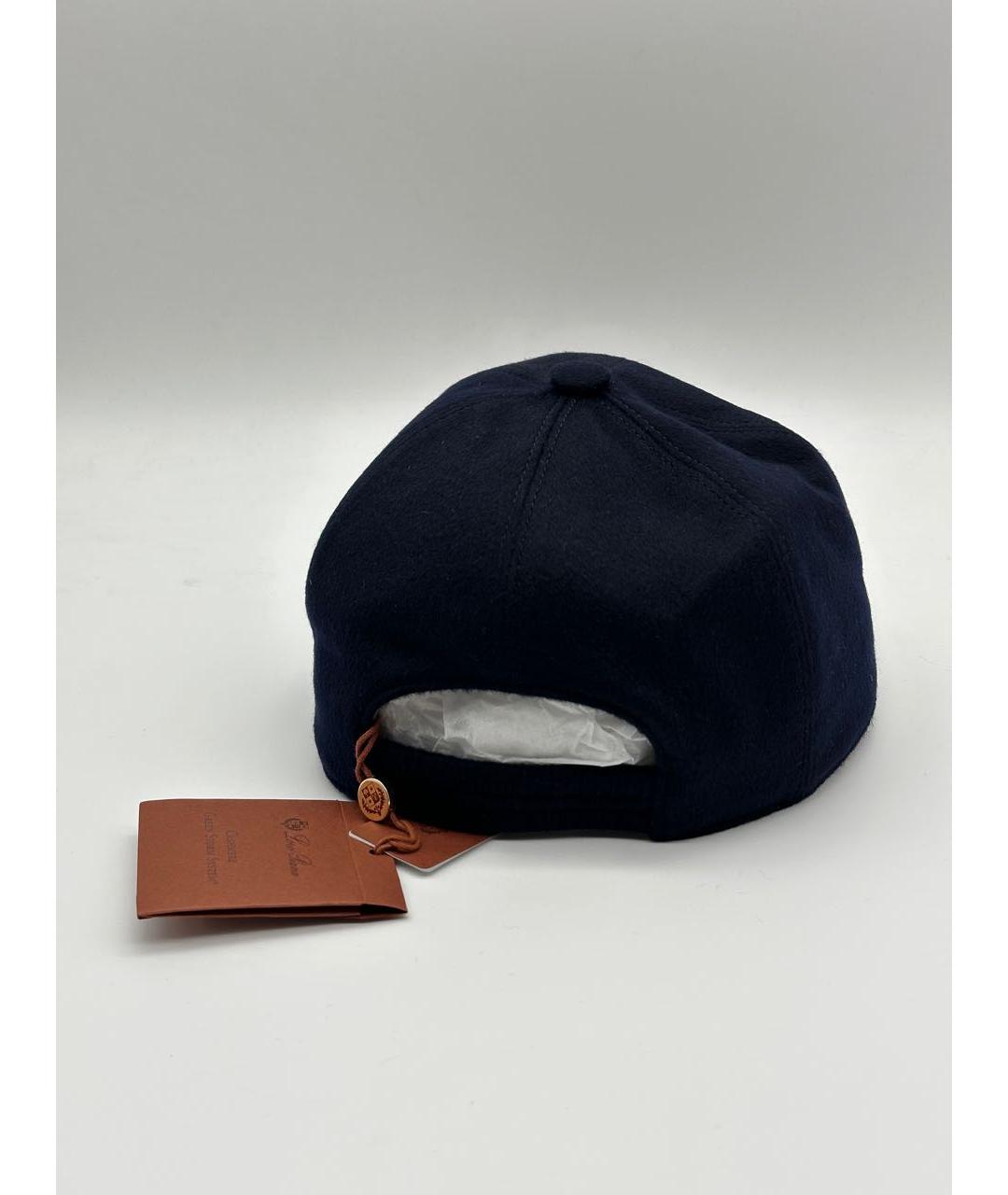 LORO PIANA Темно-синяя кашемировая кепка/бейсболка, фото 3