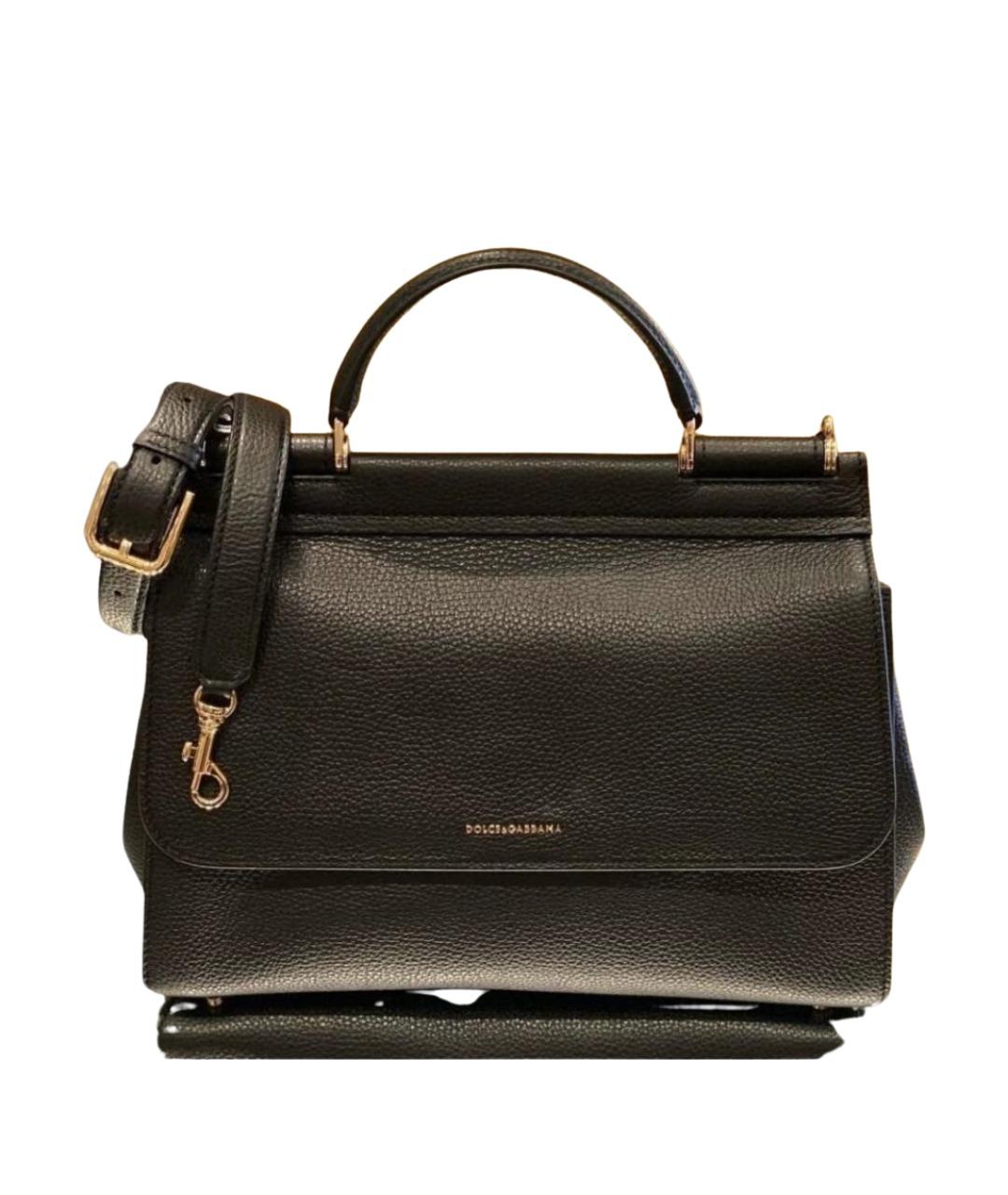 DOLCE&GABBANA Черная кожаная сумка через плечо, фото 1
