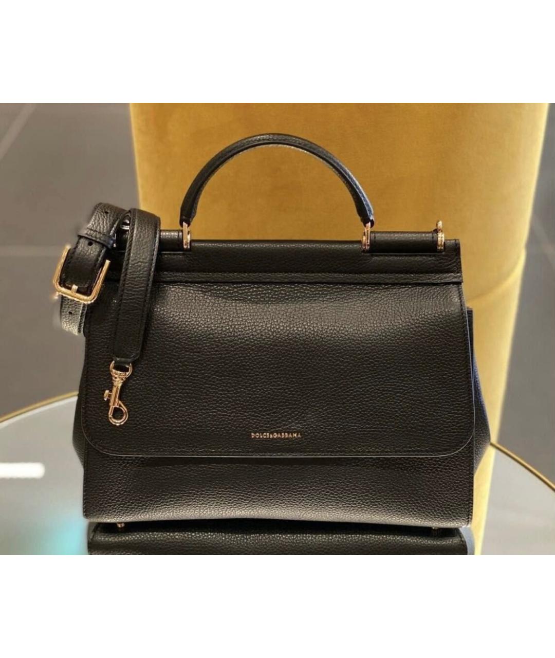 DOLCE&GABBANA Черная кожаная сумка через плечо, фото 9