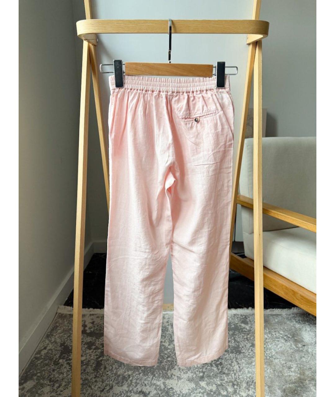 LORO PIANA Розовые льняные брюки и шорты, фото 2