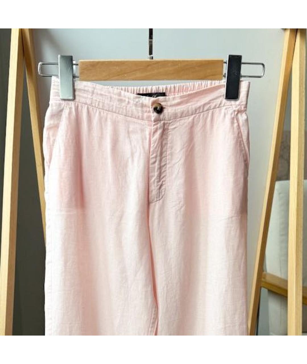 LORO PIANA Розовые льняные брюки и шорты, фото 3