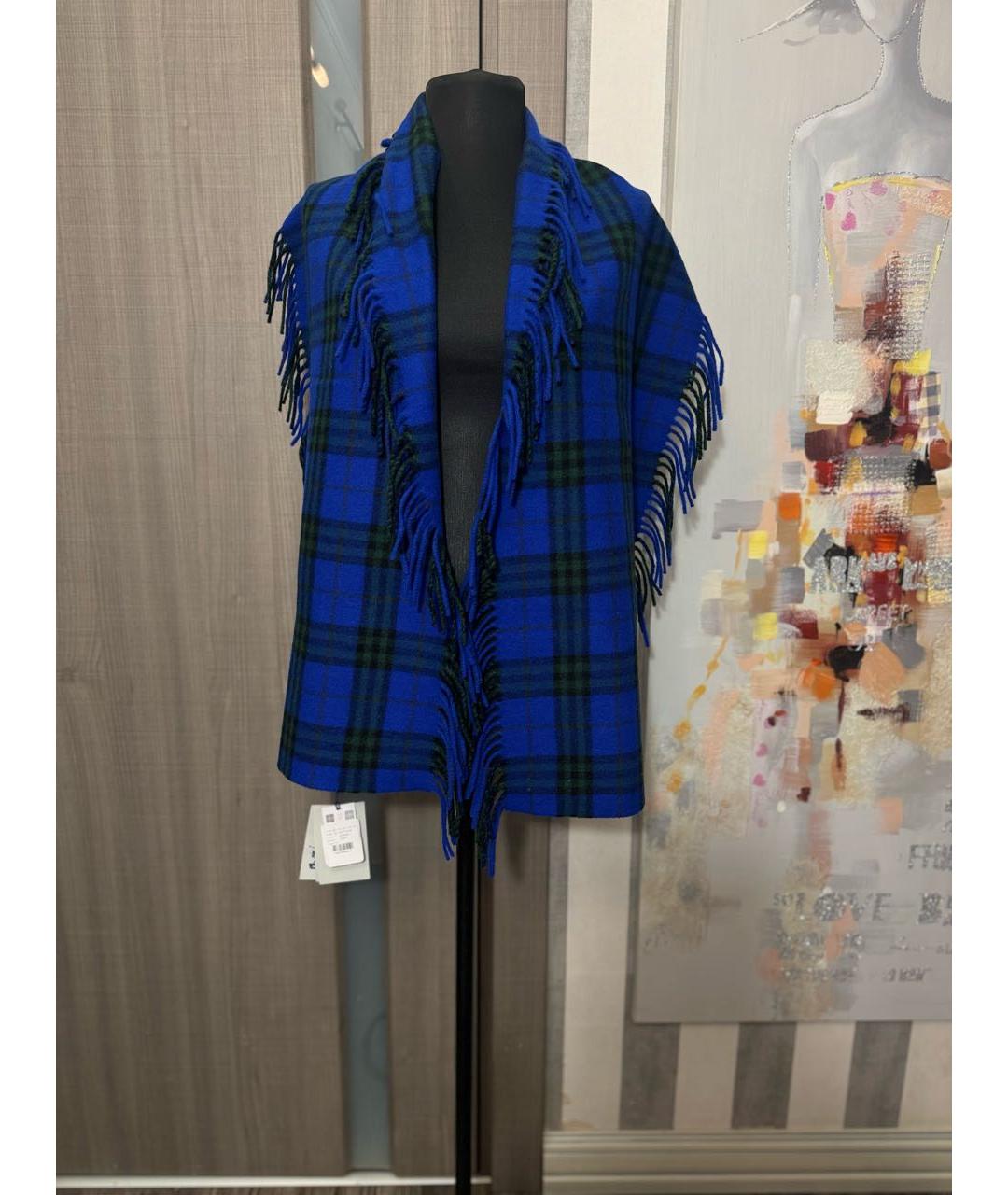 BURBERRY Синий кашемировый шарф, фото 8