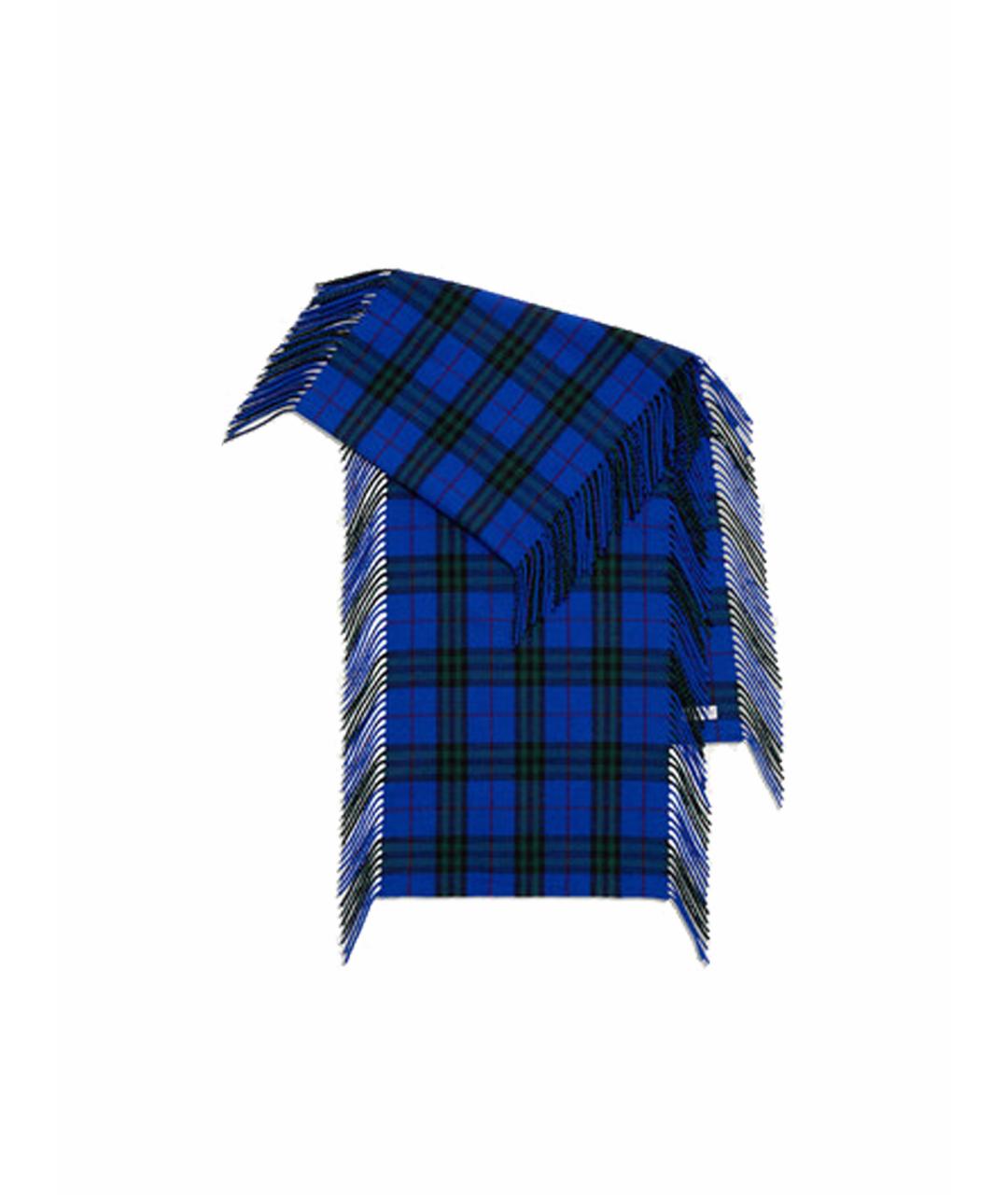 BURBERRY Синий кашемировый шарф, фото 1