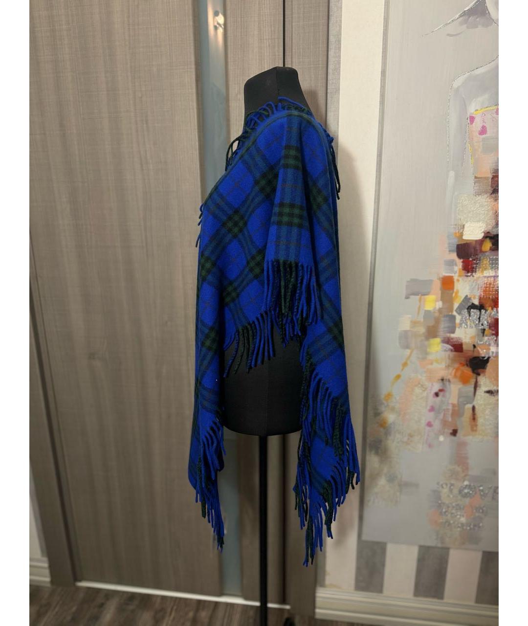 BURBERRY Синий кашемировый шарф, фото 6
