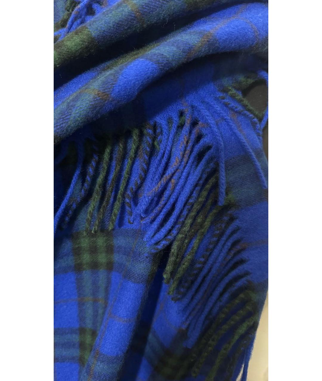 BURBERRY Синий кашемировый шарф, фото 7