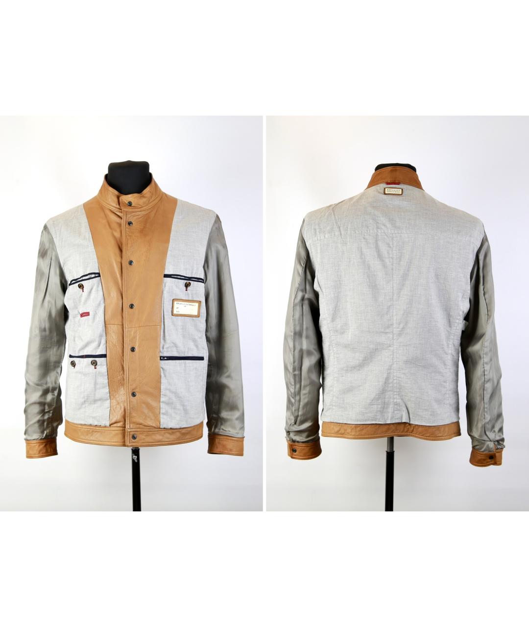 BRUNELLO CUCINELLI Оранжевая кожаная куртка, фото 7