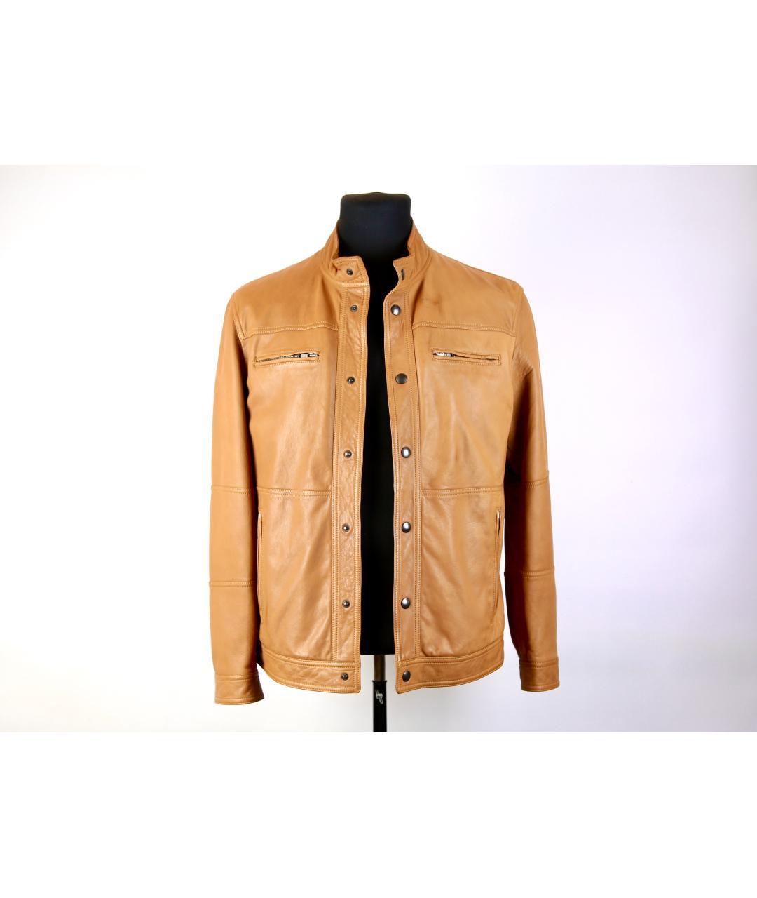 BRUNELLO CUCINELLI Оранжевая кожаная куртка, фото 9