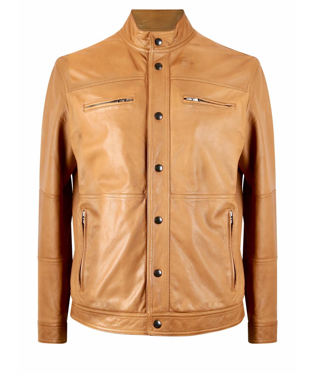 BRUNELLO CUCINELLI Оранжевая кожаная куртка, фото 1