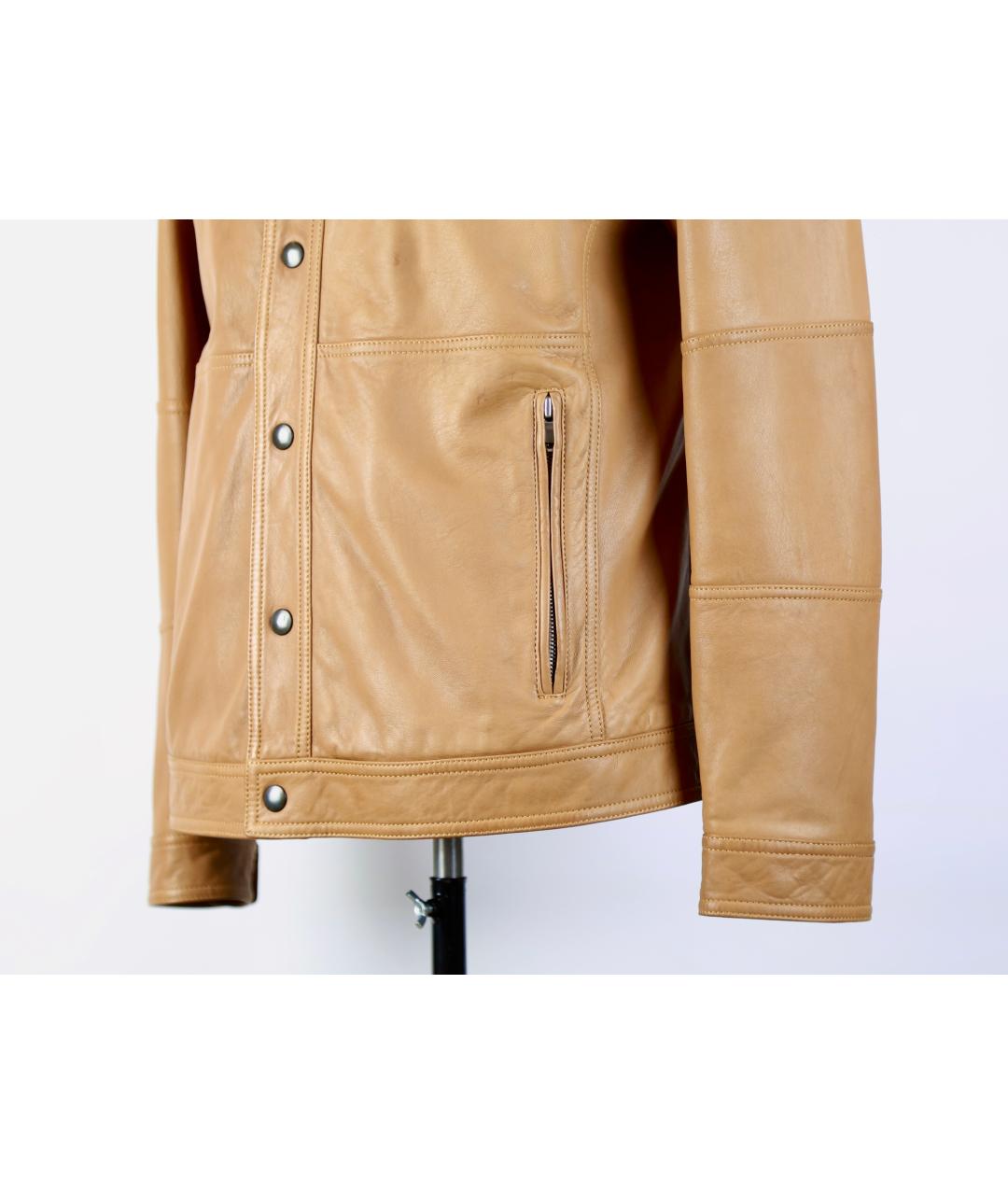 BRUNELLO CUCINELLI Оранжевая кожаная куртка, фото 5