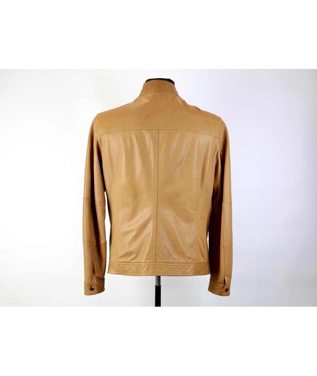 BRUNELLO CUCINELLI Оранжевая кожаная куртка, фото 2