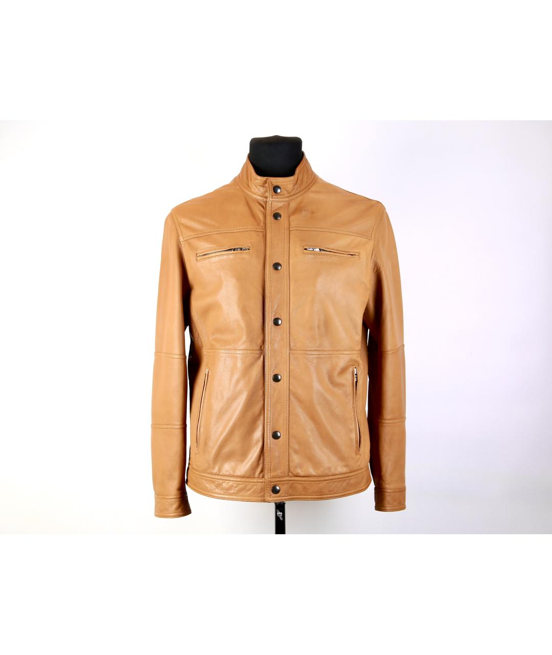 BRUNELLO CUCINELLI Оранжевая кожаная куртка, фото 10