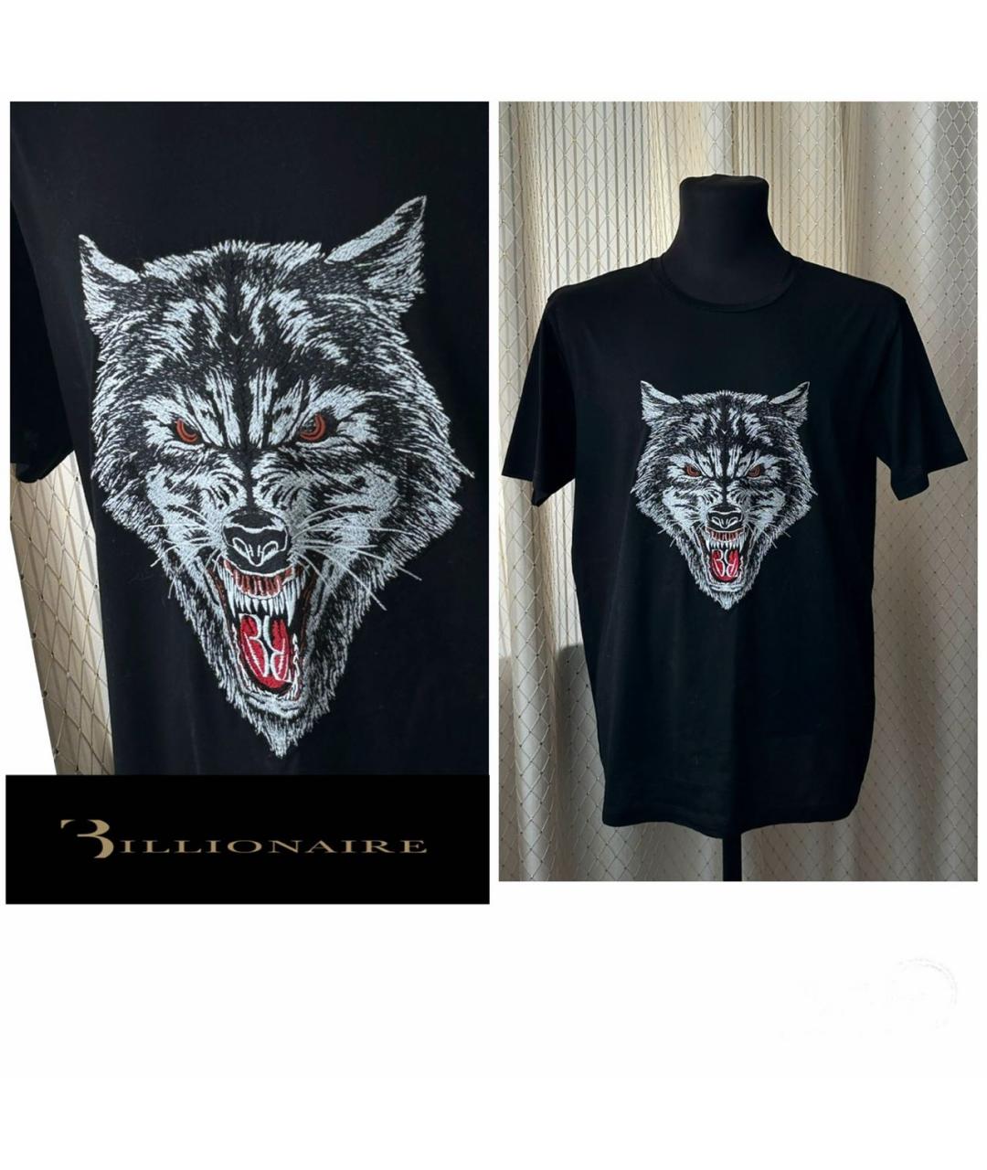 BILLIONAIRE Черная хлопковая футболка, фото 2