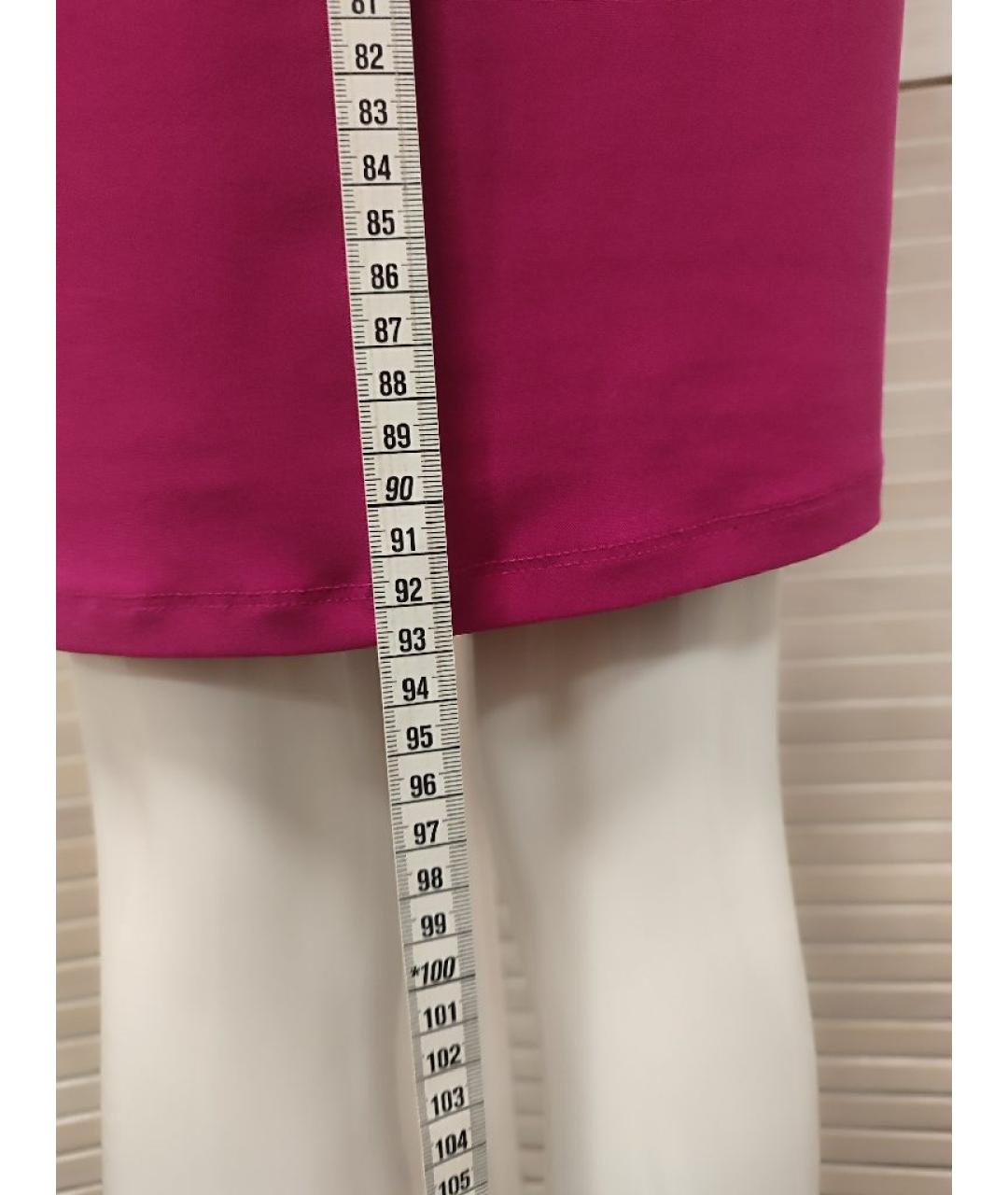 RALPH LAUREN Фуксия полиэстеровое коктейльное платье, фото 6