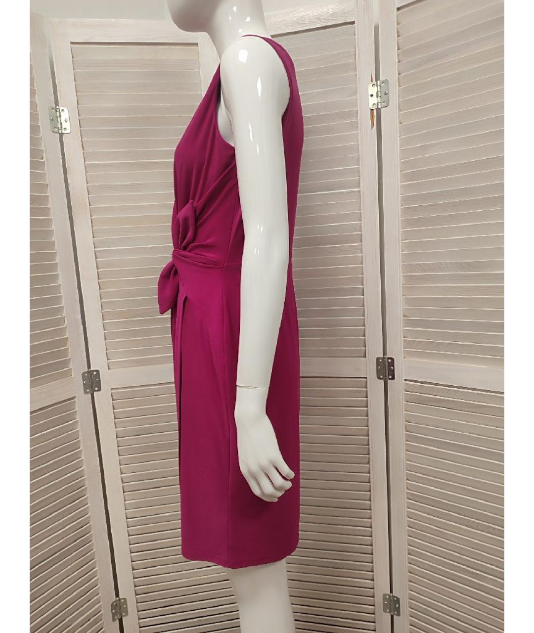 RALPH LAUREN Фуксия полиэстеровое коктейльное платье, фото 4