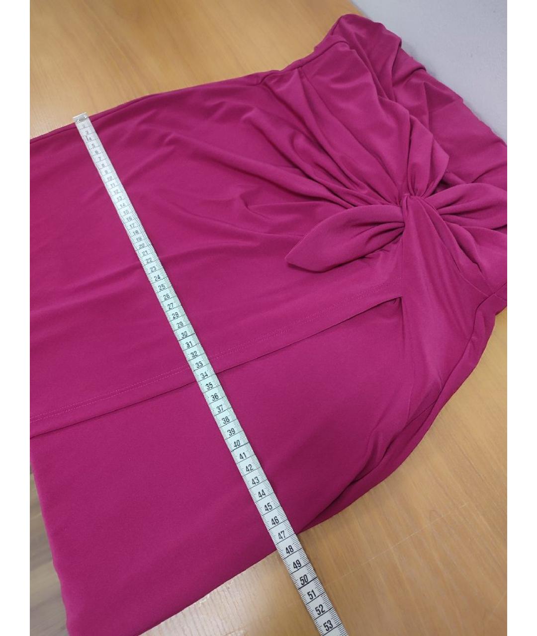 RALPH LAUREN Фуксия полиэстеровое коктейльное платье, фото 8
