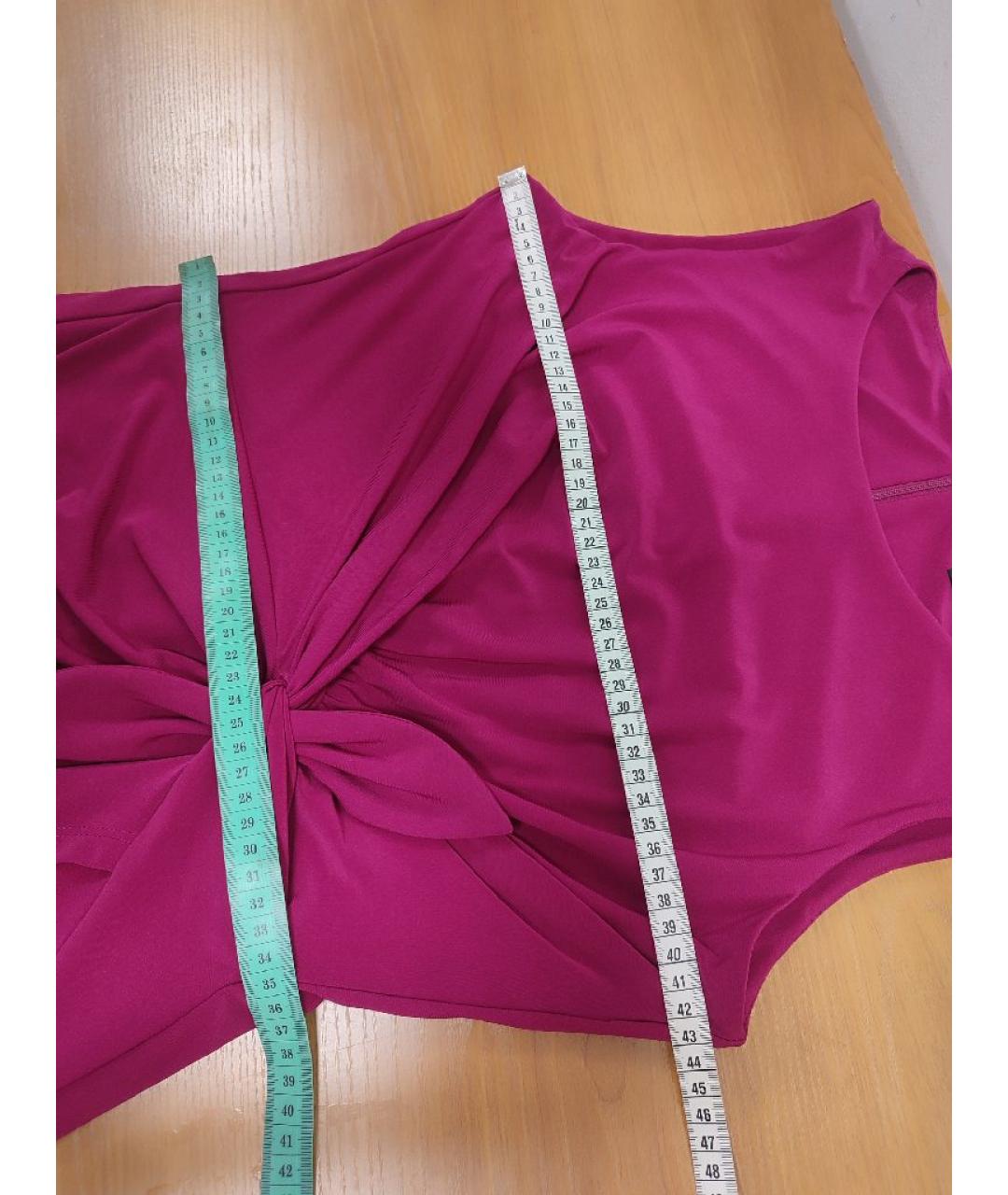 RALPH LAUREN Фуксия полиэстеровое коктейльное платье, фото 7