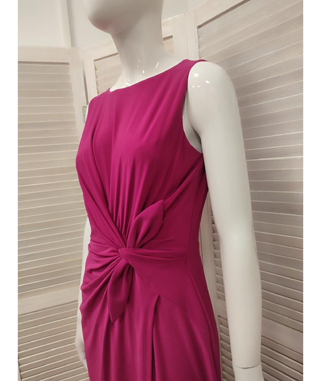 RALPH LAUREN Фуксия полиэстеровое коктейльное платье, фото 5