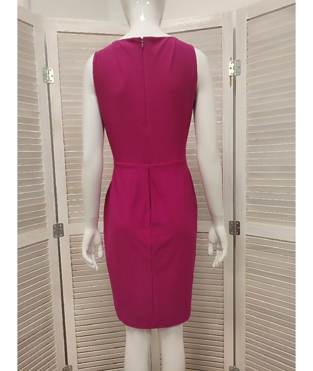 RALPH LAUREN Фуксия полиэстеровое коктейльное платье, фото 2