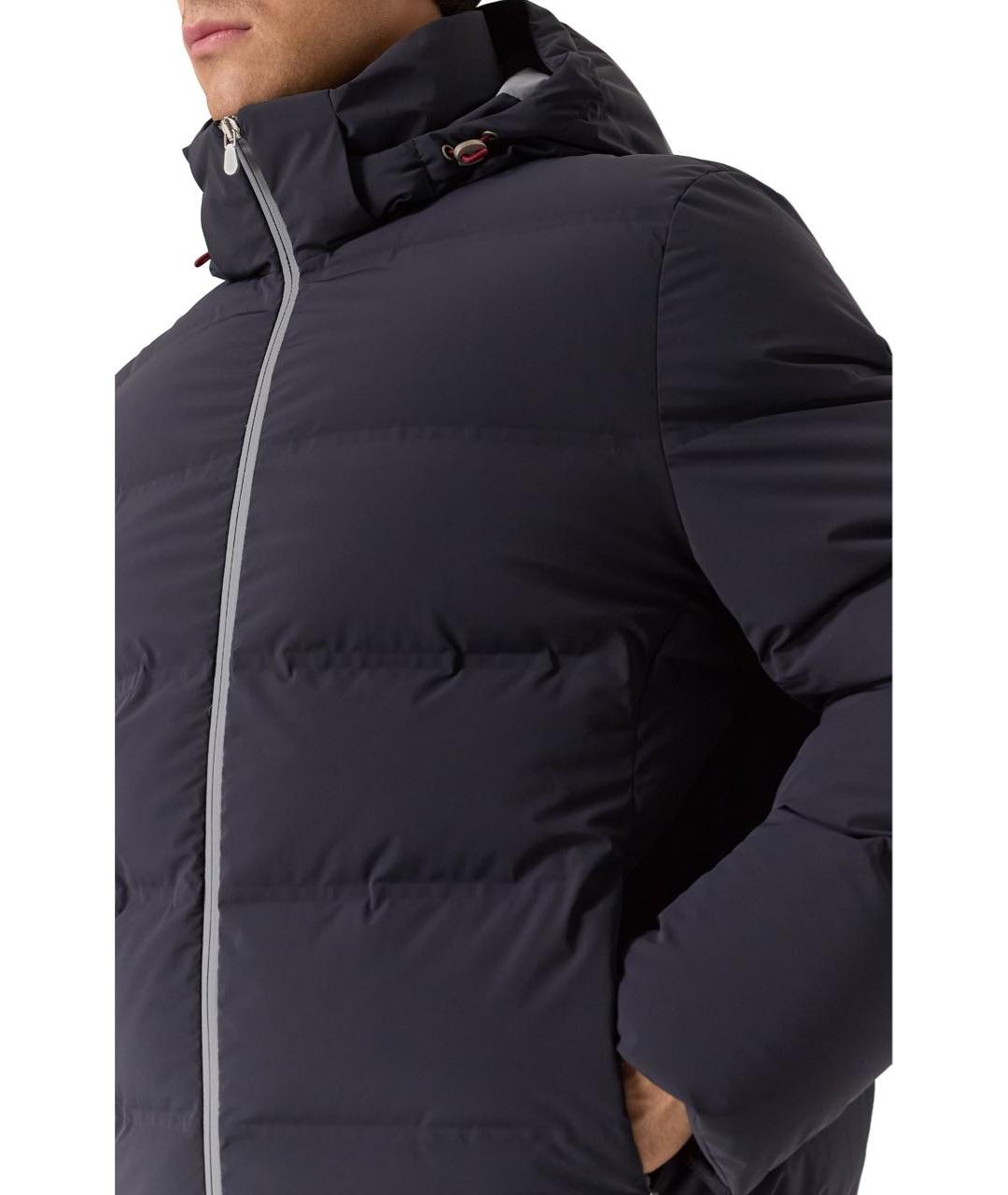 BRUNELLO CUCINELLI Темно-синий полиамидовый пуховик, фото 3