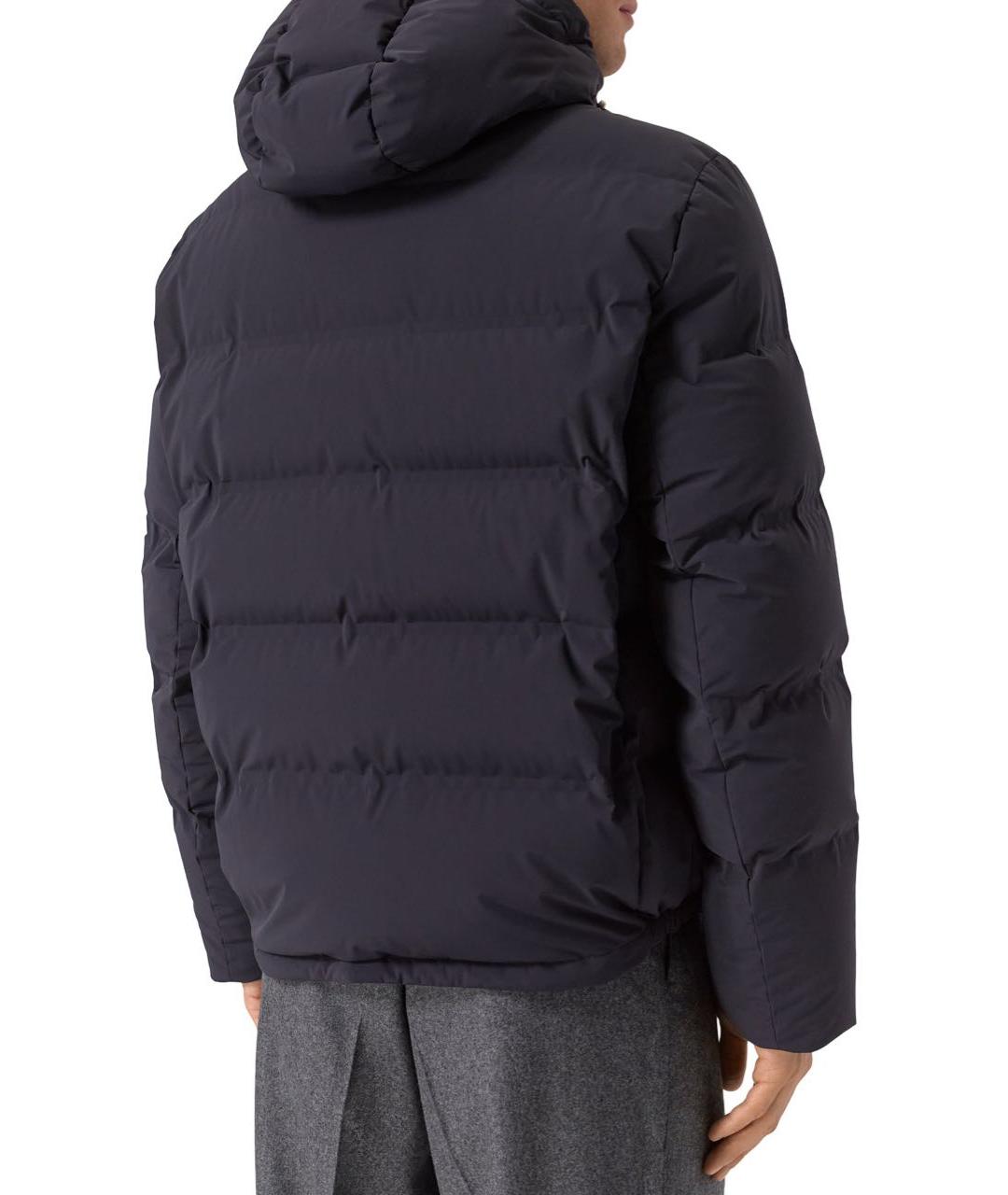 BRUNELLO CUCINELLI Темно-синий полиамидовый пуховик, фото 2