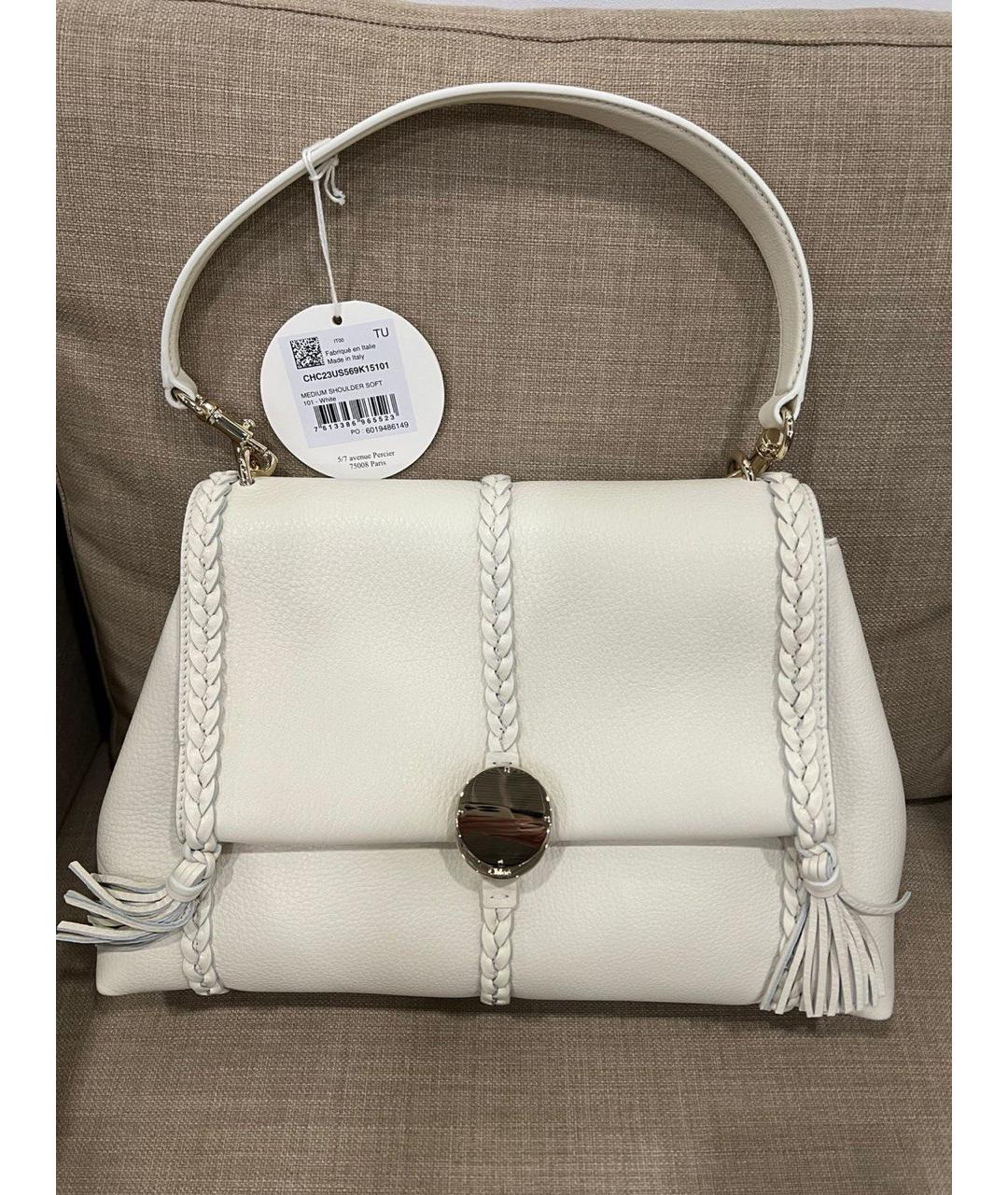 CHLOE Белая кожаная сумка тоут, фото 2