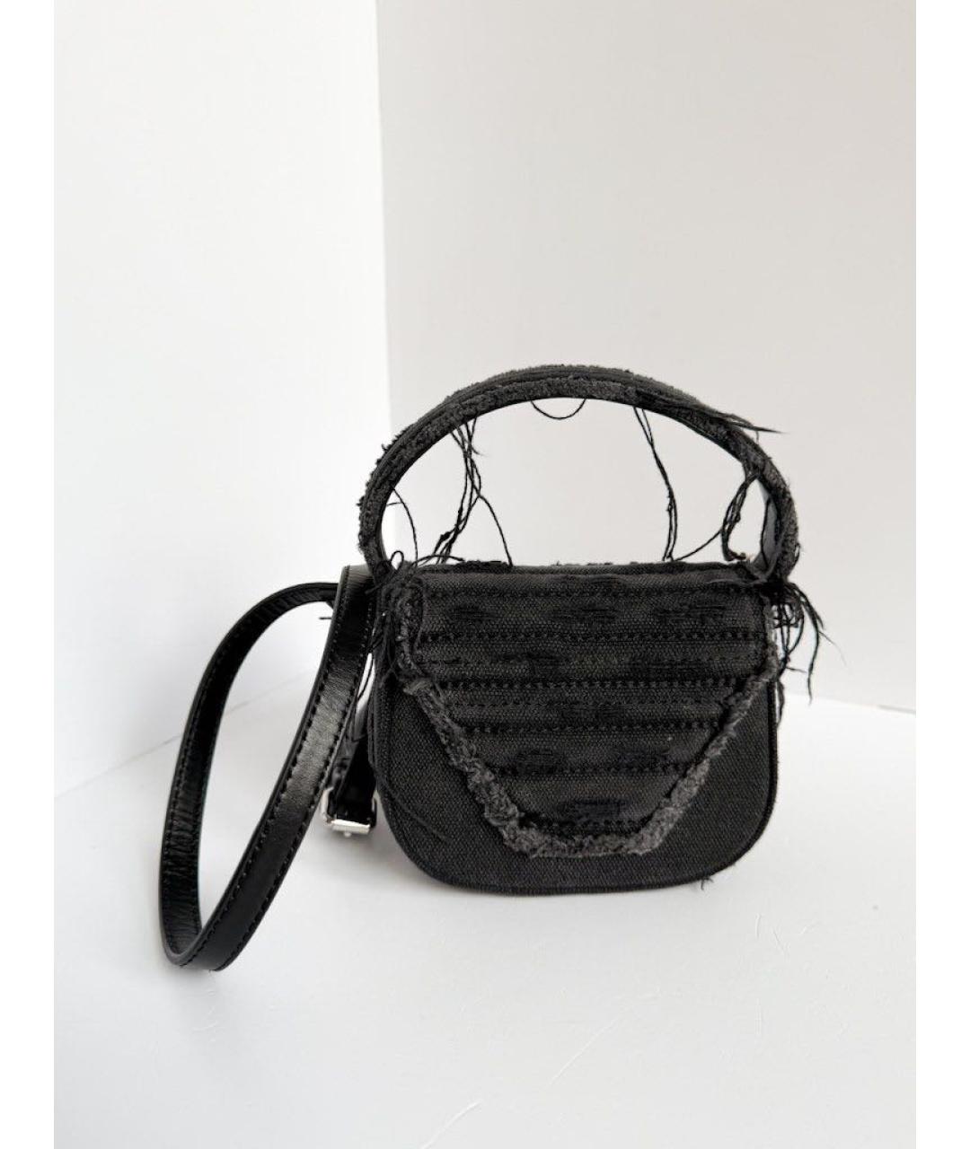 DIESEL Черная деним сумка через плечо, фото 3