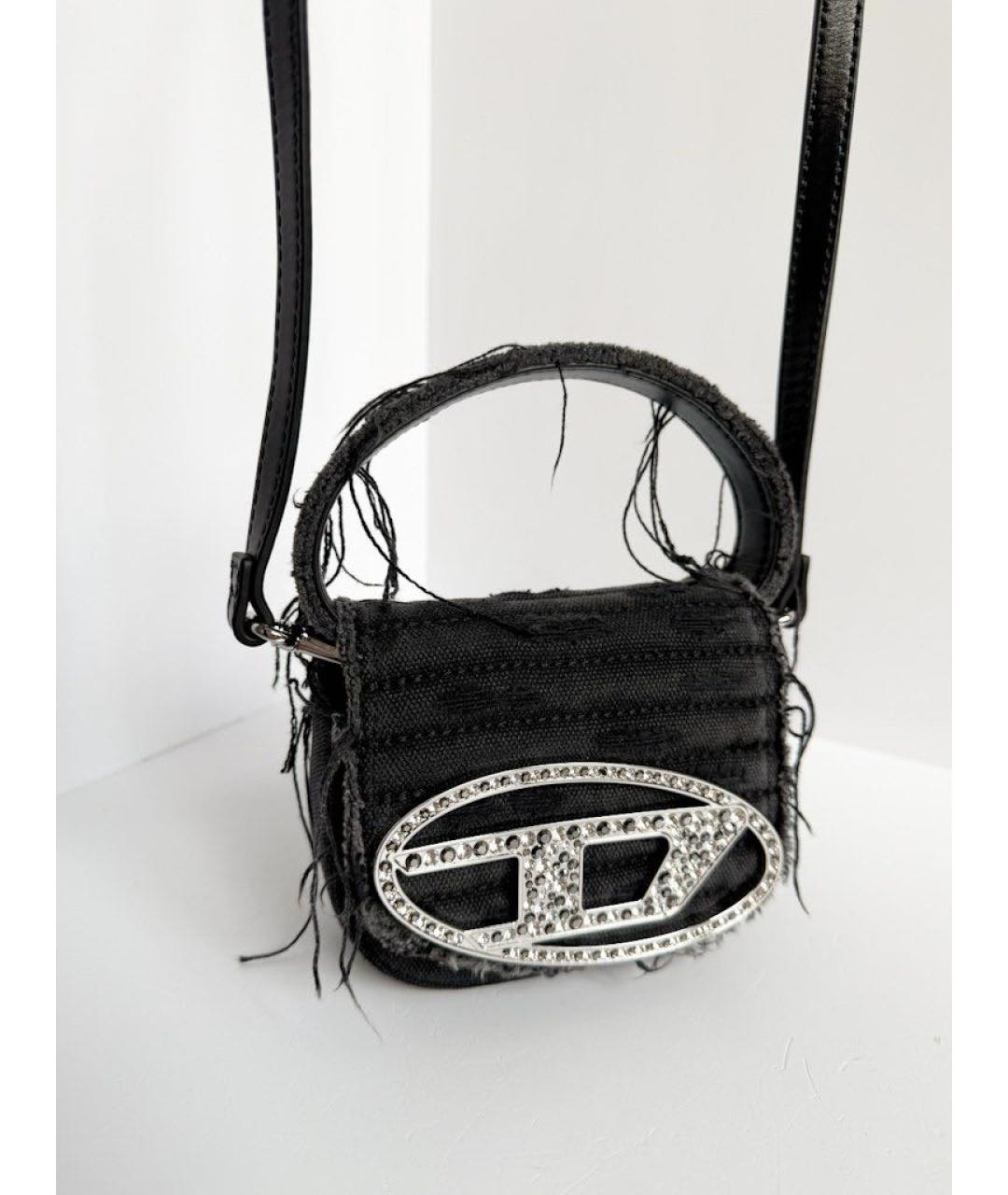 DIESEL Черная деним сумка через плечо, фото 2