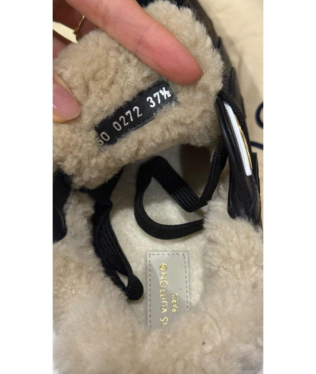 LOUIS VUITTON Черные кожаные кроссовки, фото 5