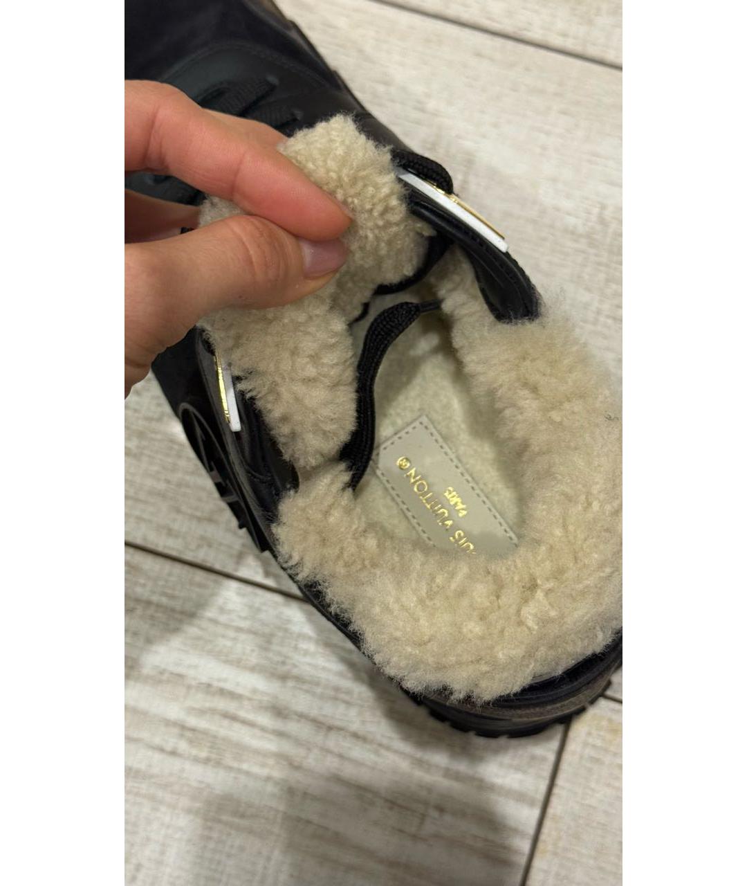 LOUIS VUITTON Черные кожаные кроссовки, фото 8