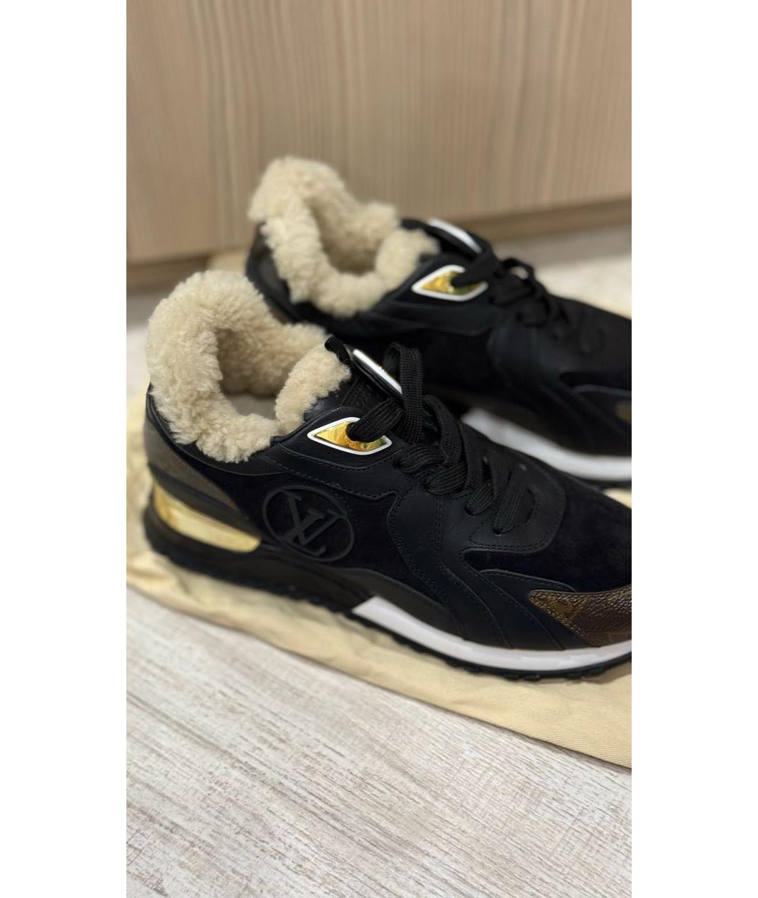 LOUIS VUITTON Черные кожаные кроссовки, фото 4