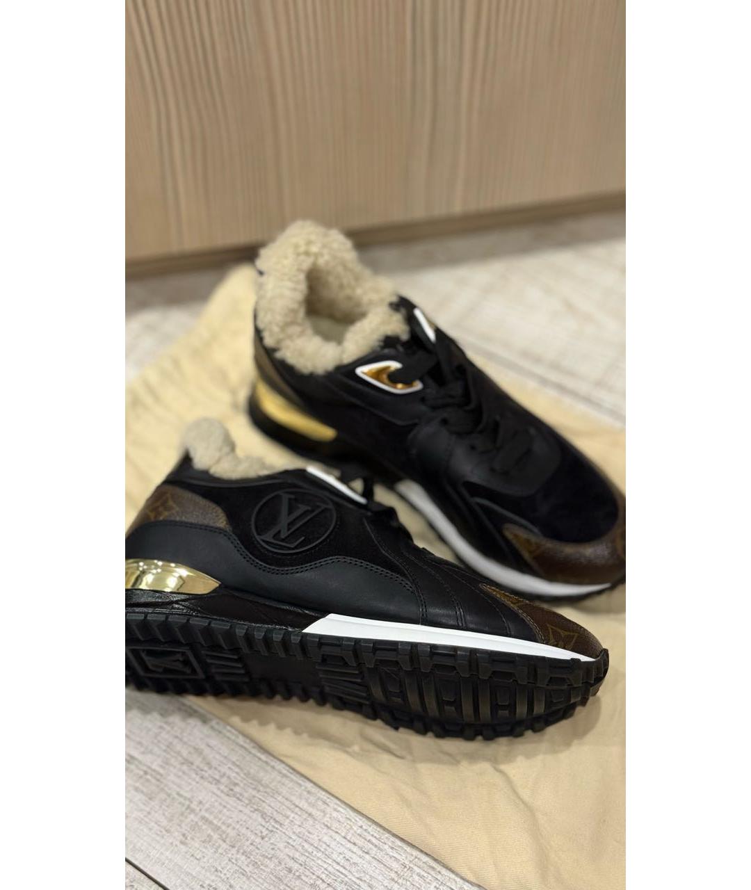 LOUIS VUITTON Черные кожаные кроссовки, фото 2