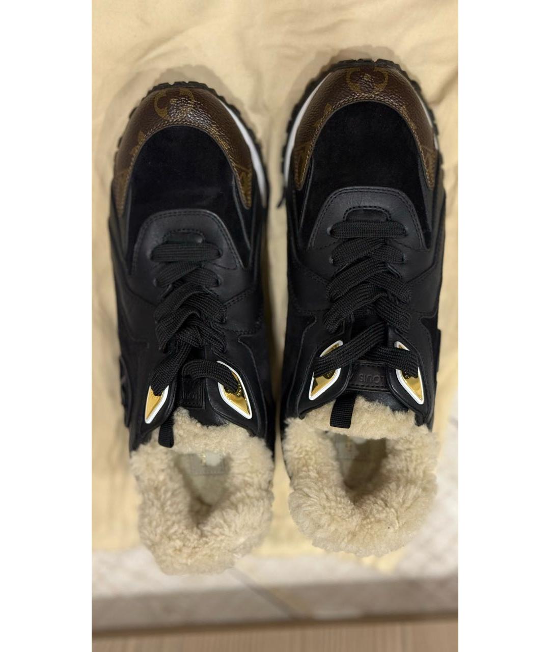 LOUIS VUITTON Черные кожаные кроссовки, фото 3