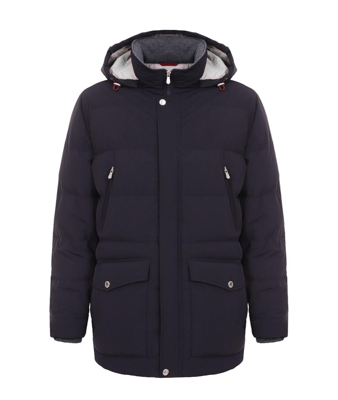 BRUNELLO CUCINELLI Темно-синий полиамидовый пуховик, фото 1