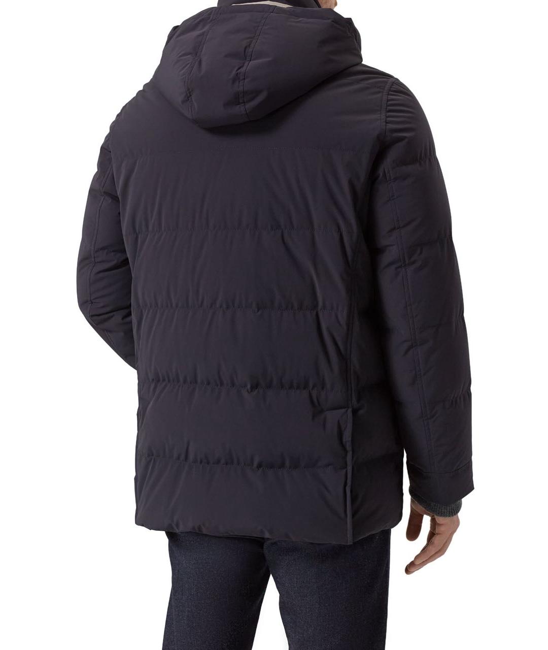 BRUNELLO CUCINELLI Темно-синий полиамидовый пуховик, фото 2