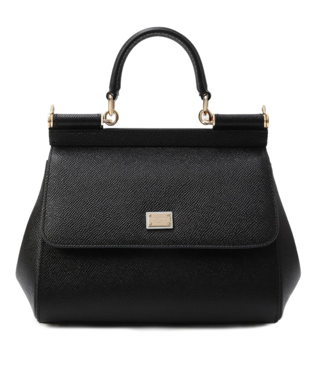 DOLCE&GABBANA Черная кожаная сумка через плечо, фото 1