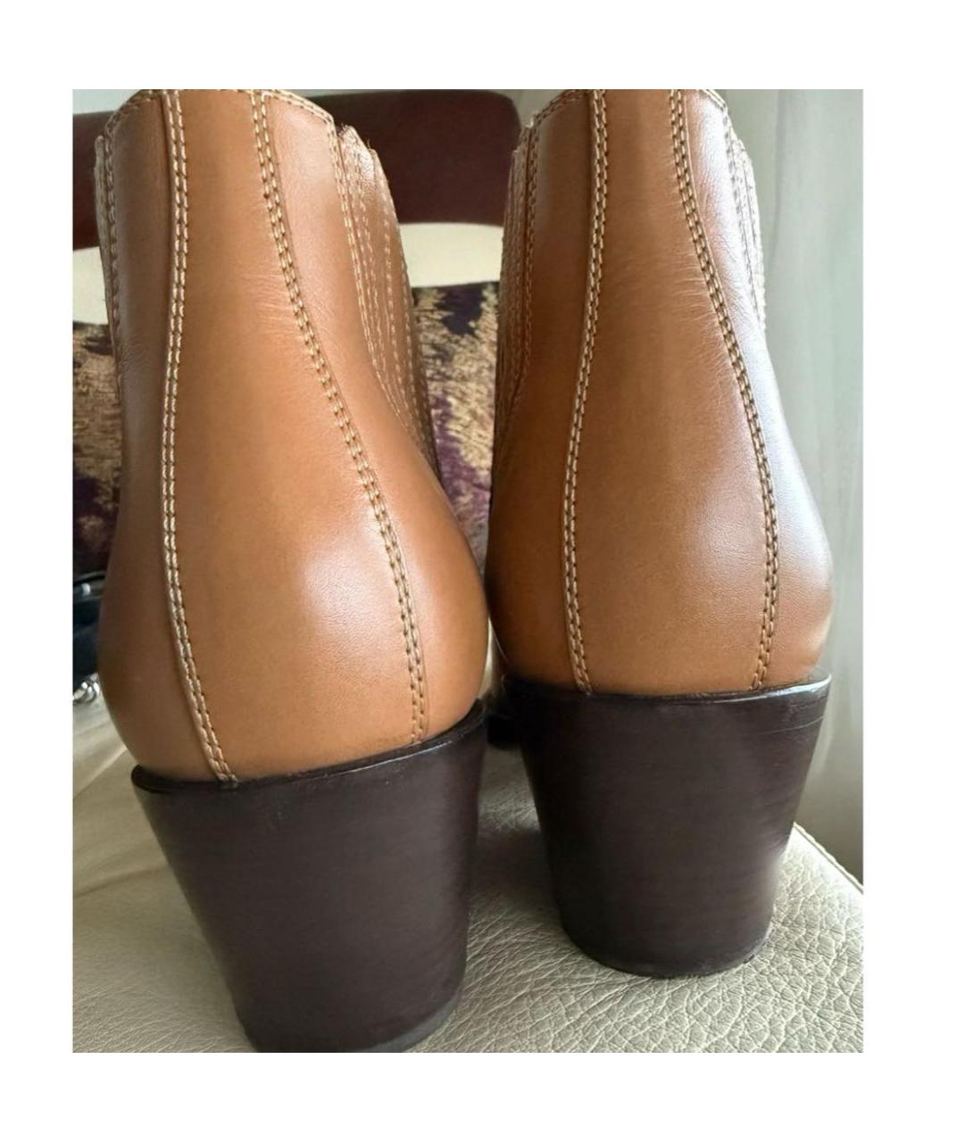 CHRISTIAN DIOR Коричневые кожаные ботильоны, фото 3