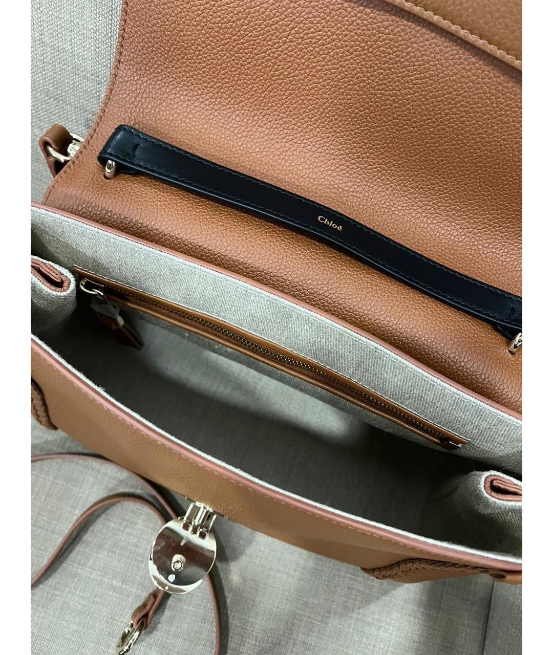 CHLOE Коричневая кожаная сумка тоут, фото 3