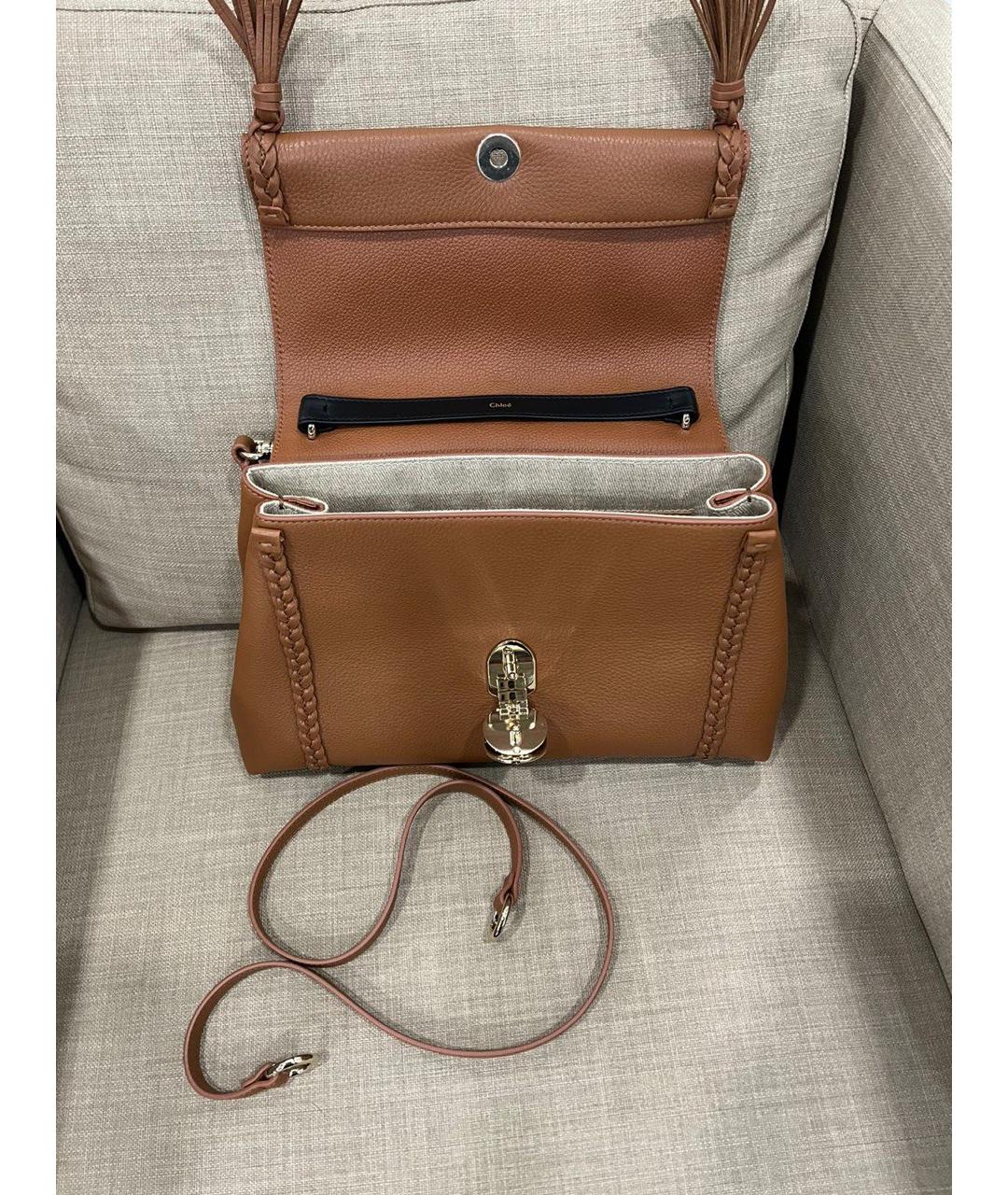 CHLOE Коричневая кожаная сумка тоут, фото 4