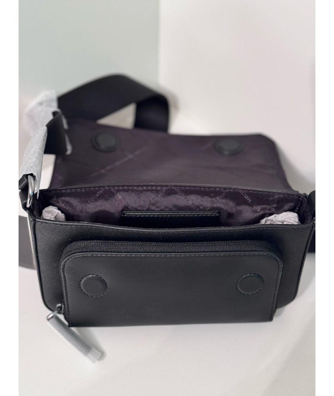 MICHAEL KORS Черная кожаная сумка на плечо, фото 4