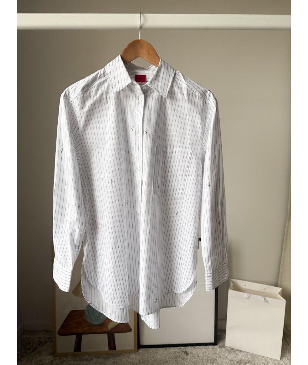 HUGO Белая хлопковая рубашка, фото 5