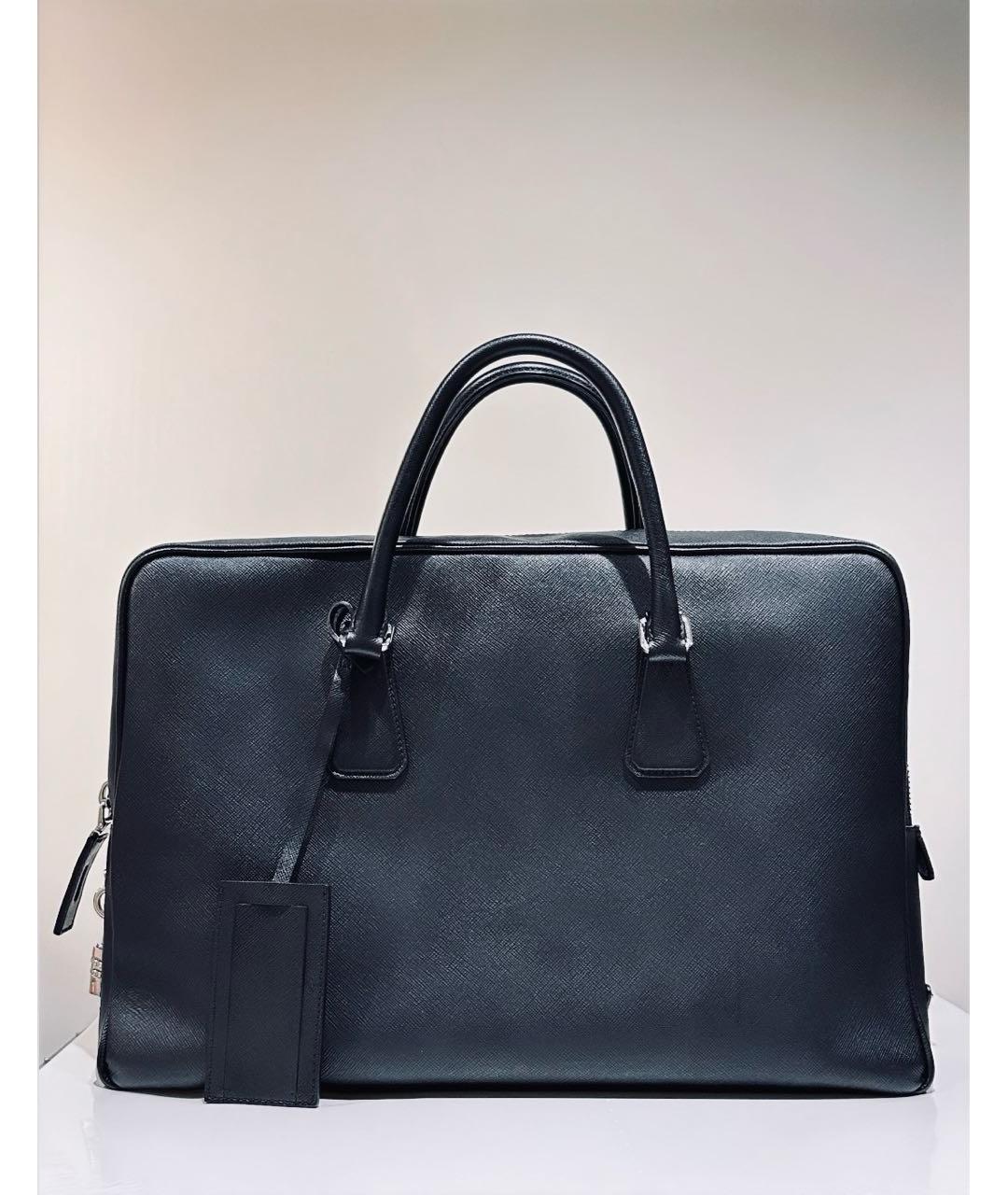 PRADA Черная кожаная дорожная/спортивная сумка, фото 9