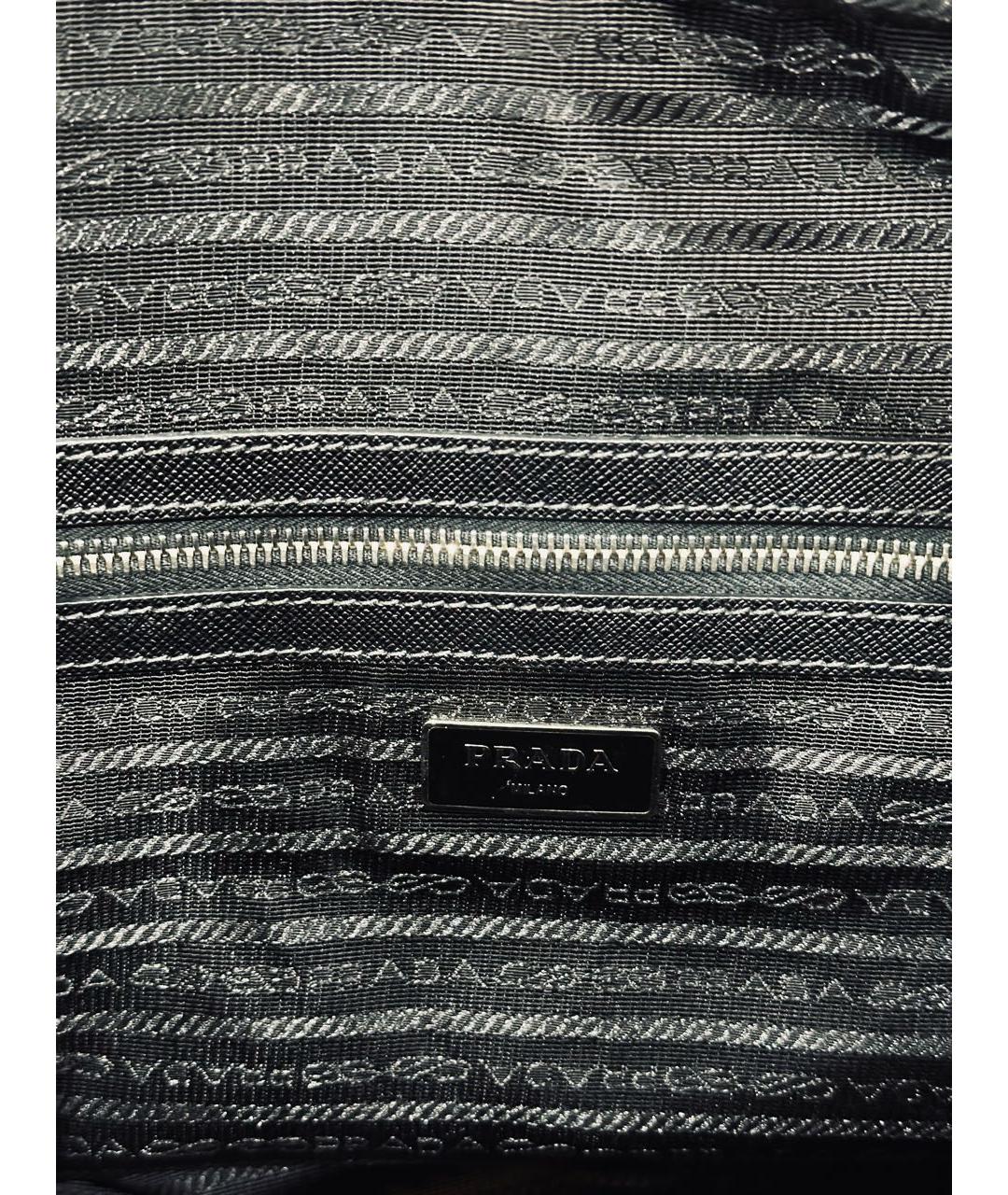 PRADA Черная кожаная дорожная/спортивная сумка, фото 6