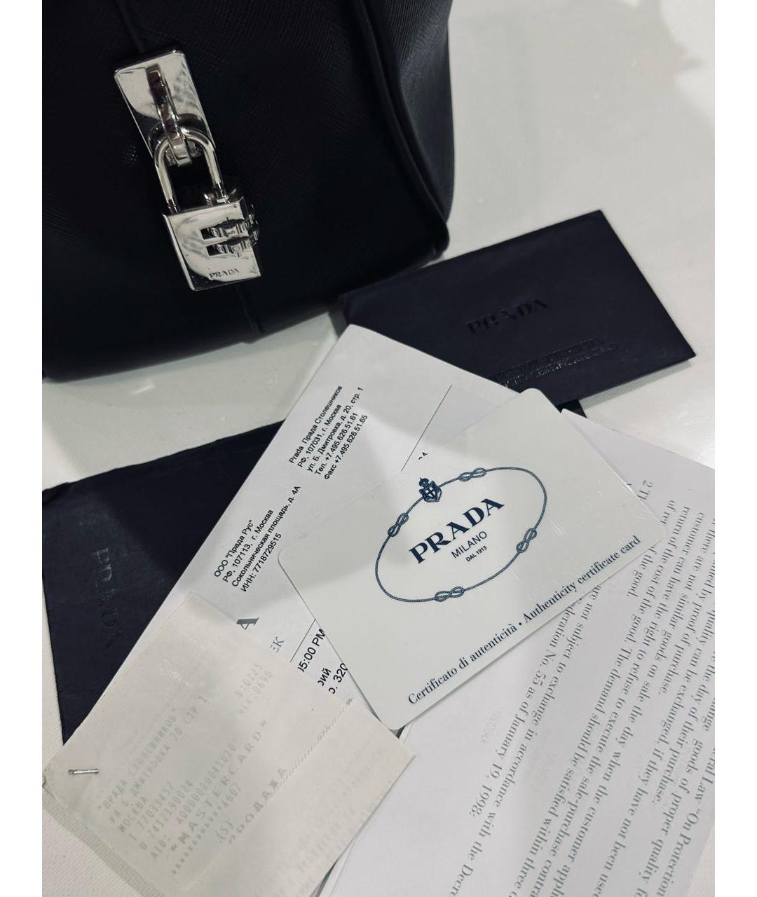 PRADA Черная кожаная дорожная/спортивная сумка, фото 8