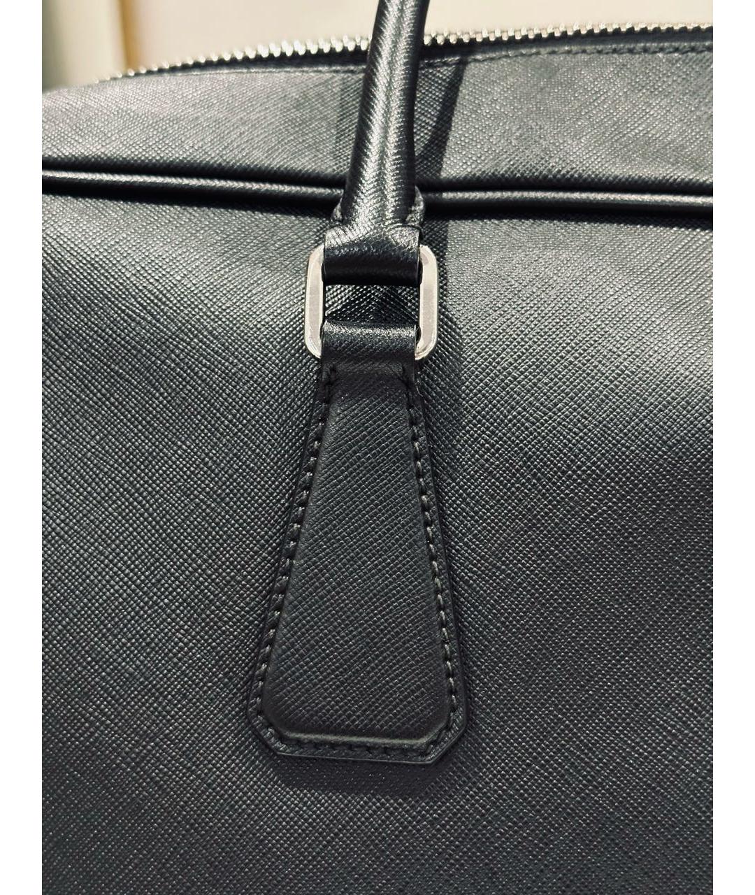 PRADA Черная кожаная дорожная/спортивная сумка, фото 5