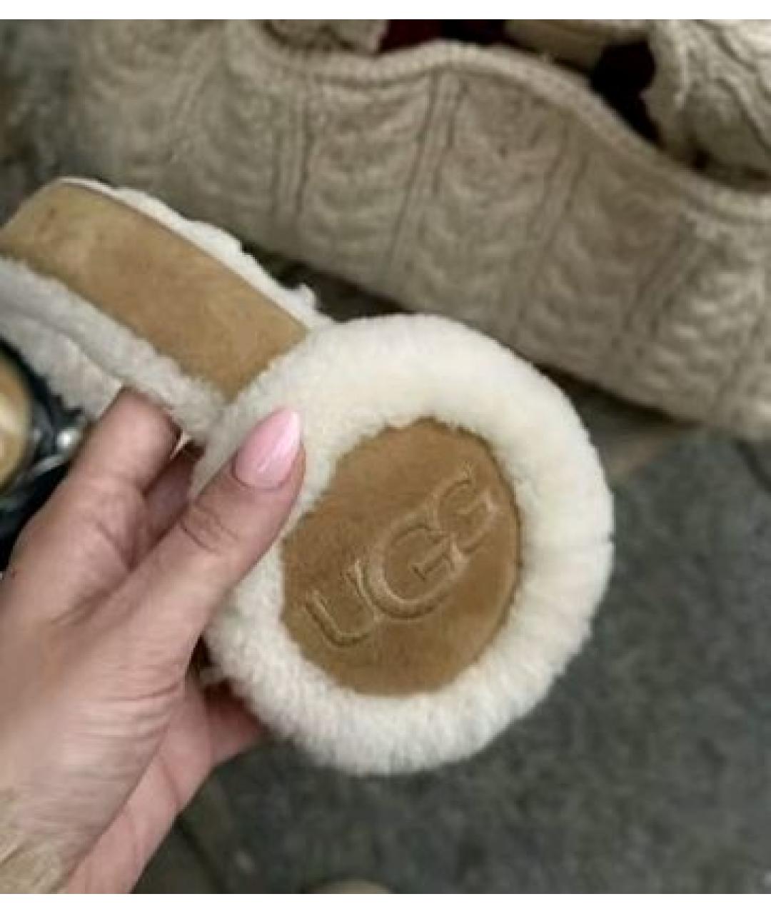 UGG AUSTRALIA Коричневые шерстяные наушники, фото 4