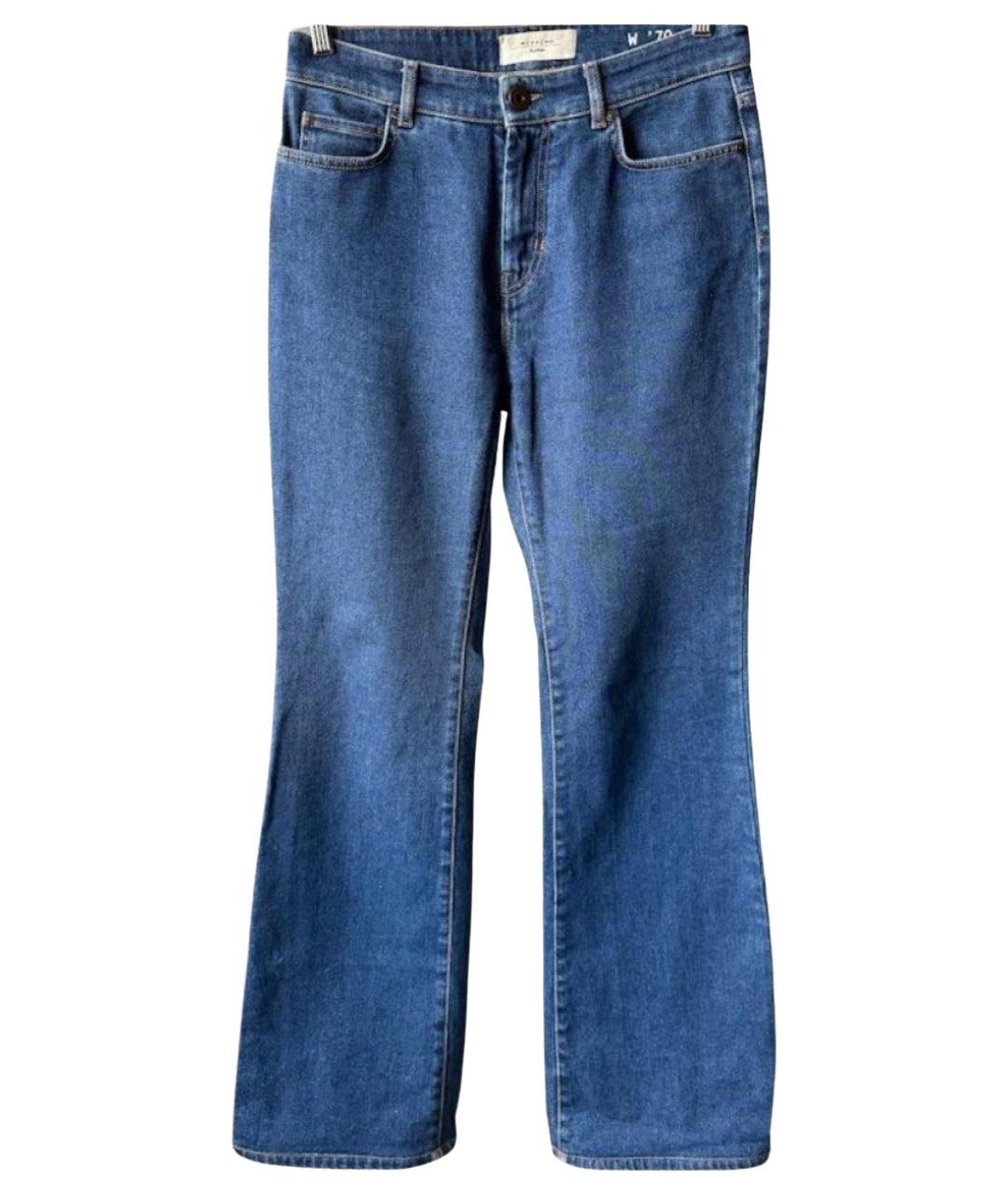 WEEKEND MAX MARA Синие хлопковые прямые джинсы, фото 1