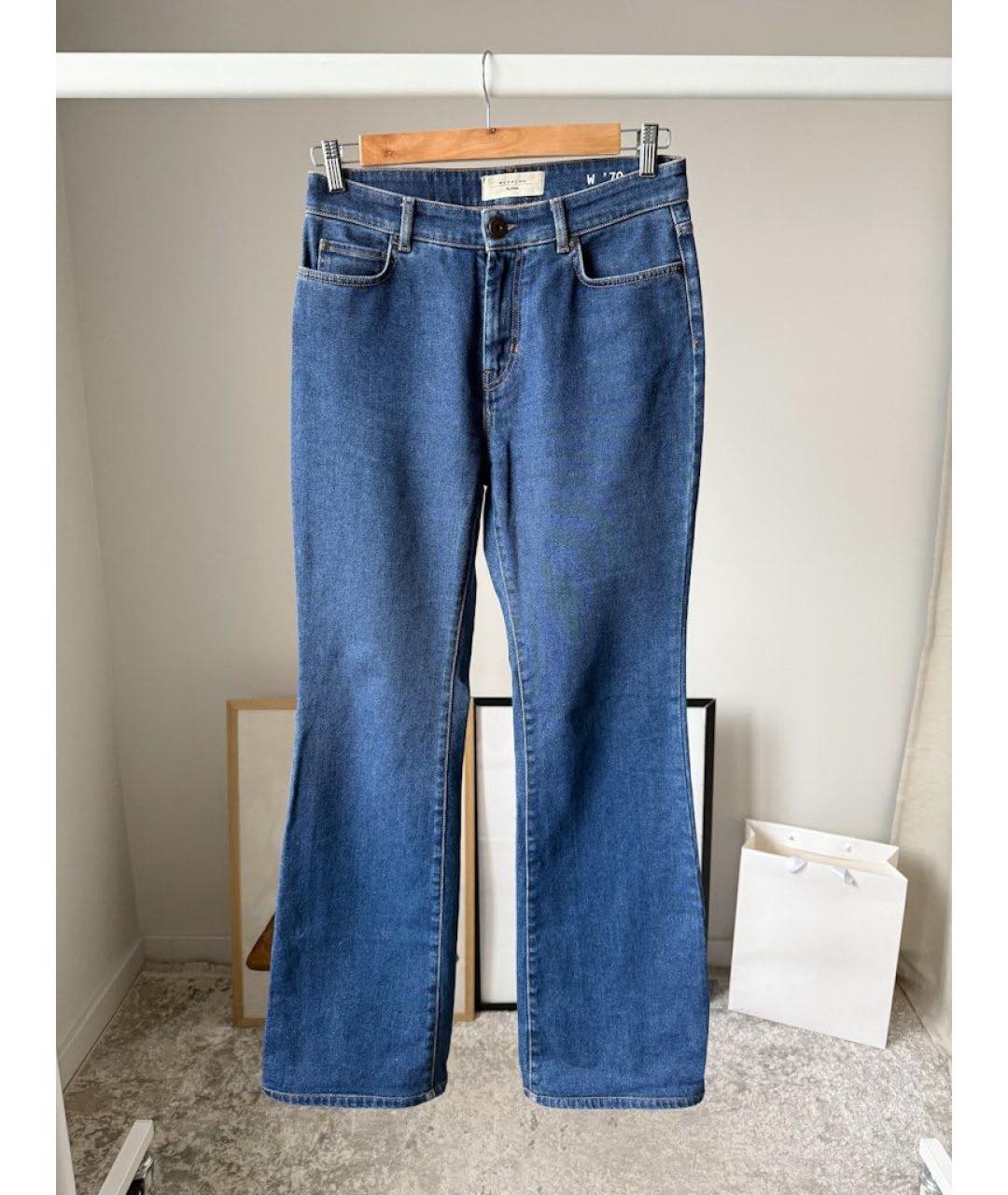WEEKEND MAX MARA Синие хлопковые прямые джинсы, фото 5