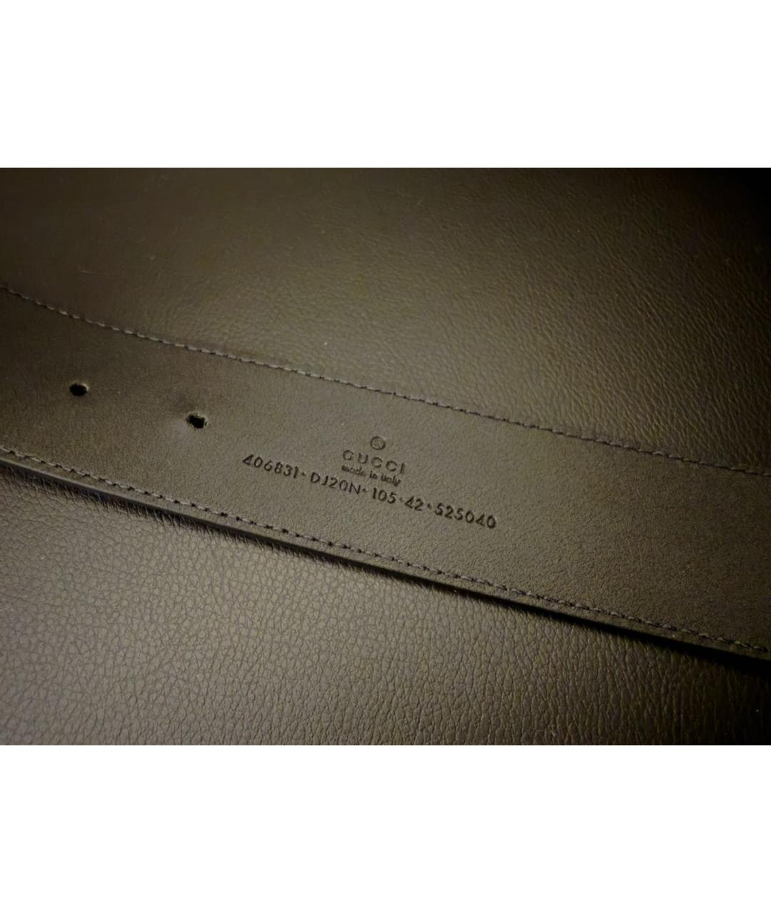 GUCCI Черный кожаный ремень, фото 3