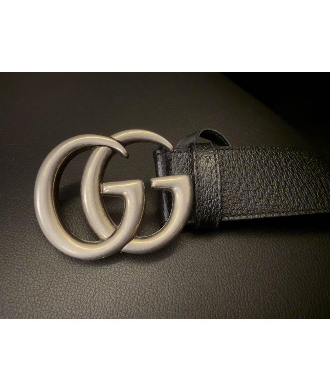 GUCCI Черный кожаный ремень, фото 2